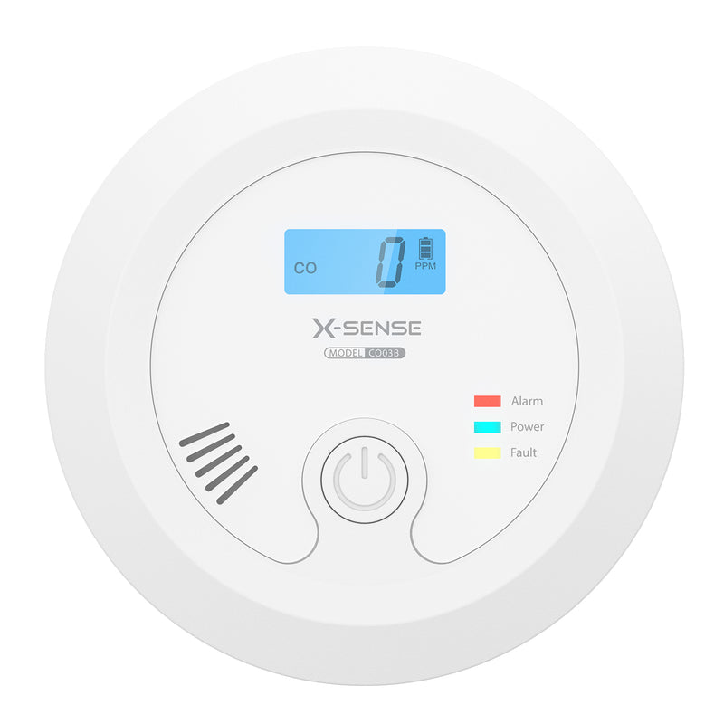 CO Detector with Replaceable Battery Operation and LCD Display, X-Sense CO03B