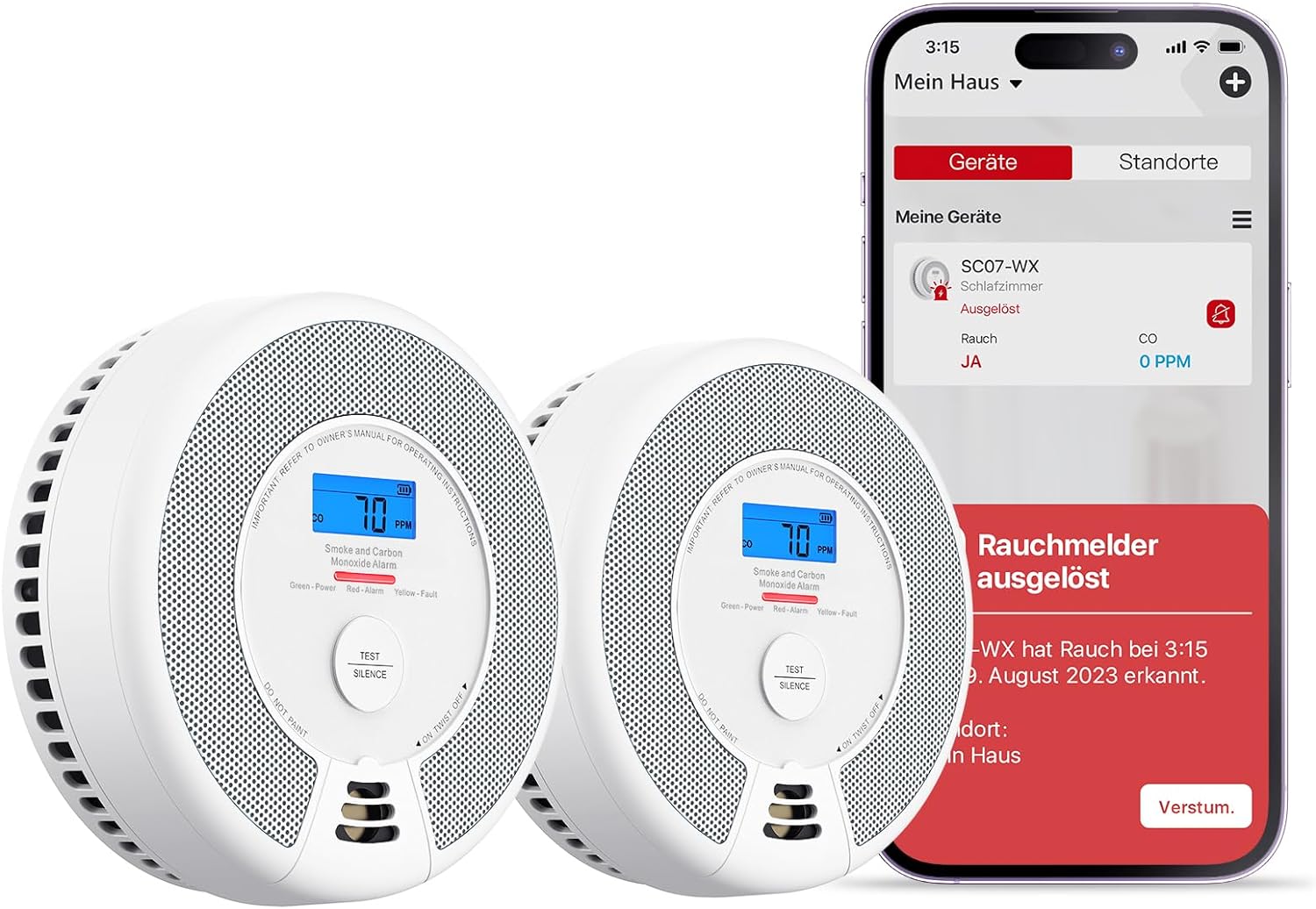 X-Sense SC07-WX Smart Wifi Smoke & Carbon Monoxide Detector Combo Alarm with LCD