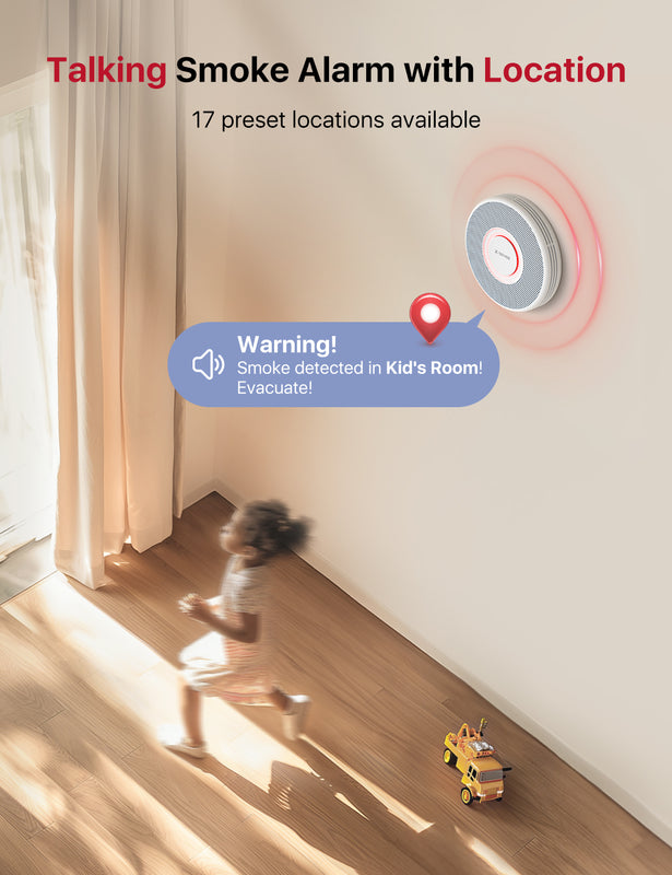 XS0B-MR Interconnected Smart Smoke Alarm with Voice Alerts (English Only)